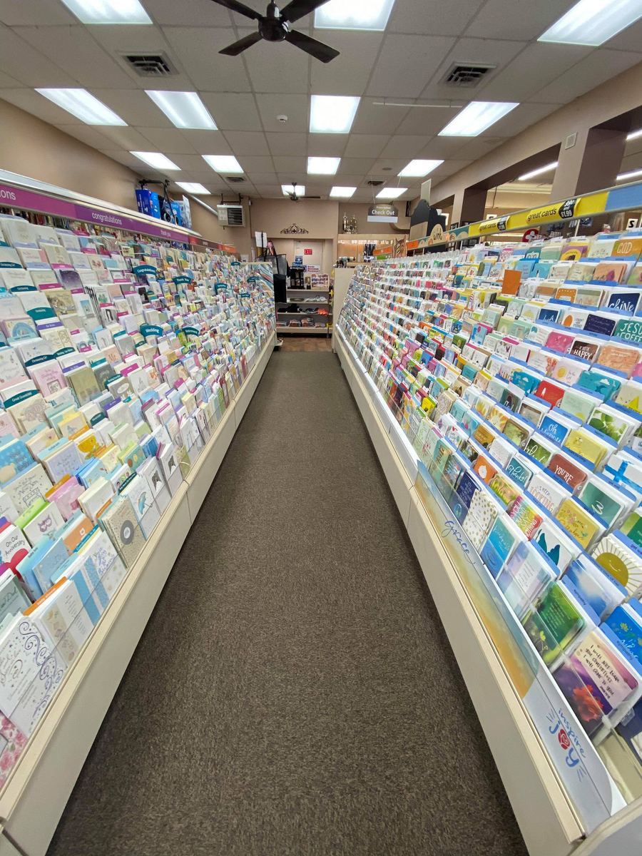 American Greetings card aisle at Bostick's Drug Store
